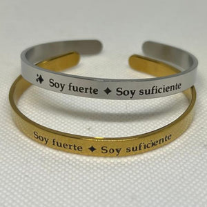 Soy fuerte, Soy suficiente - Pulsera Grabadas en láser Soy fuerte, Soy suficiente - Pulsera Grabadas en láser