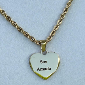 Soy Amada - Collar trenzado con corazón grabado Soy Amada - Collar trenzado con corazón grabado