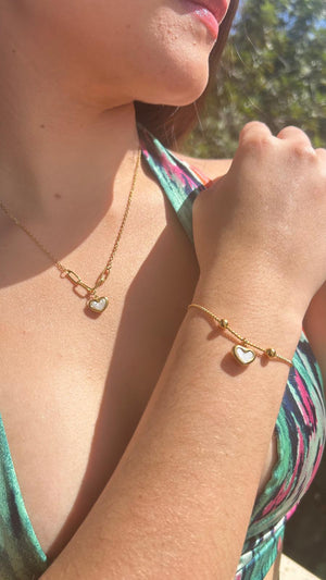 Pulsera de Corazón - Oro - Esferas Pulsera de Corazón - Oro - Esferas