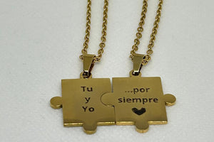 Conjunto de dos collares de rompecabezas personalizados Conjunto de dos collares de rompecabezas personalizados