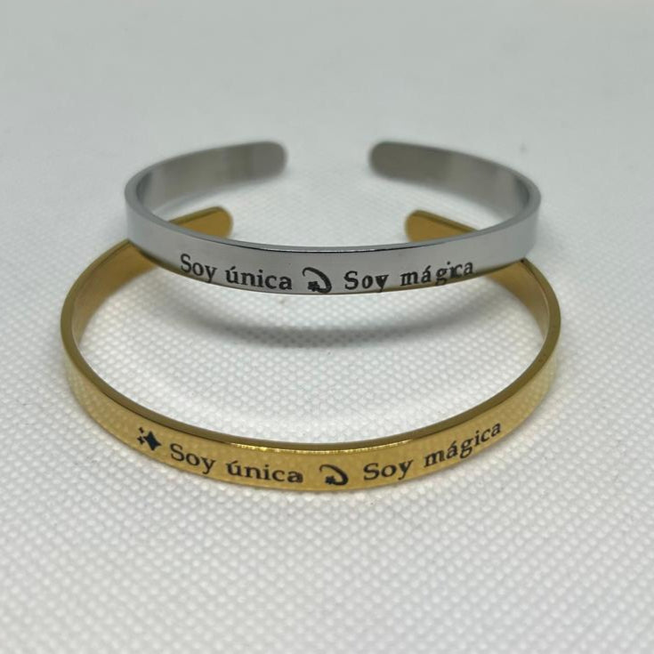 Soy única, Soy mágica - Pulsera Grabadas en láser