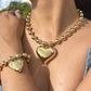 Conjunto de Collar y Brazalete con Corazón - Oro