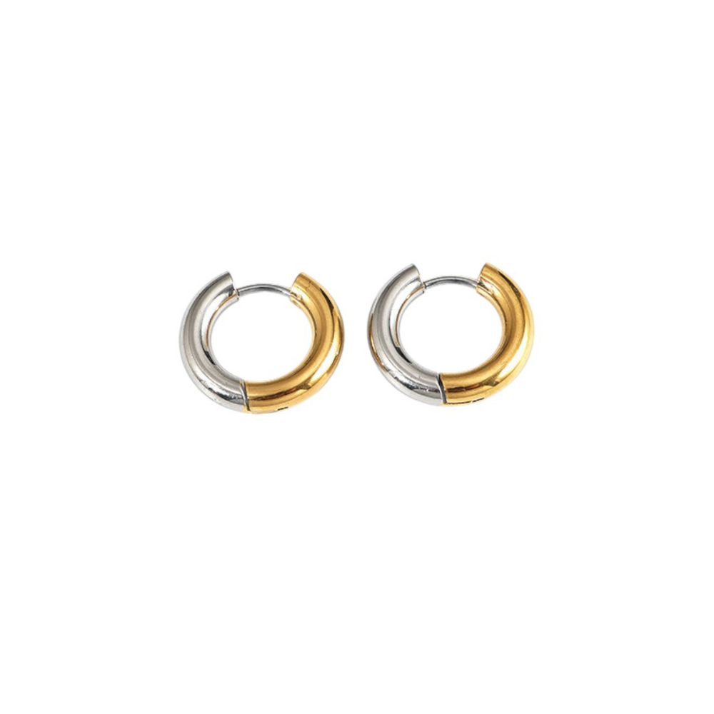 Aretes Bicolor - Plata y Oro