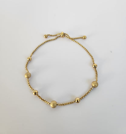 Pulsera con Esferas - Ajustable - Plata - Oro