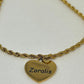 Collar trenzado con corazón personalizado con fotografía