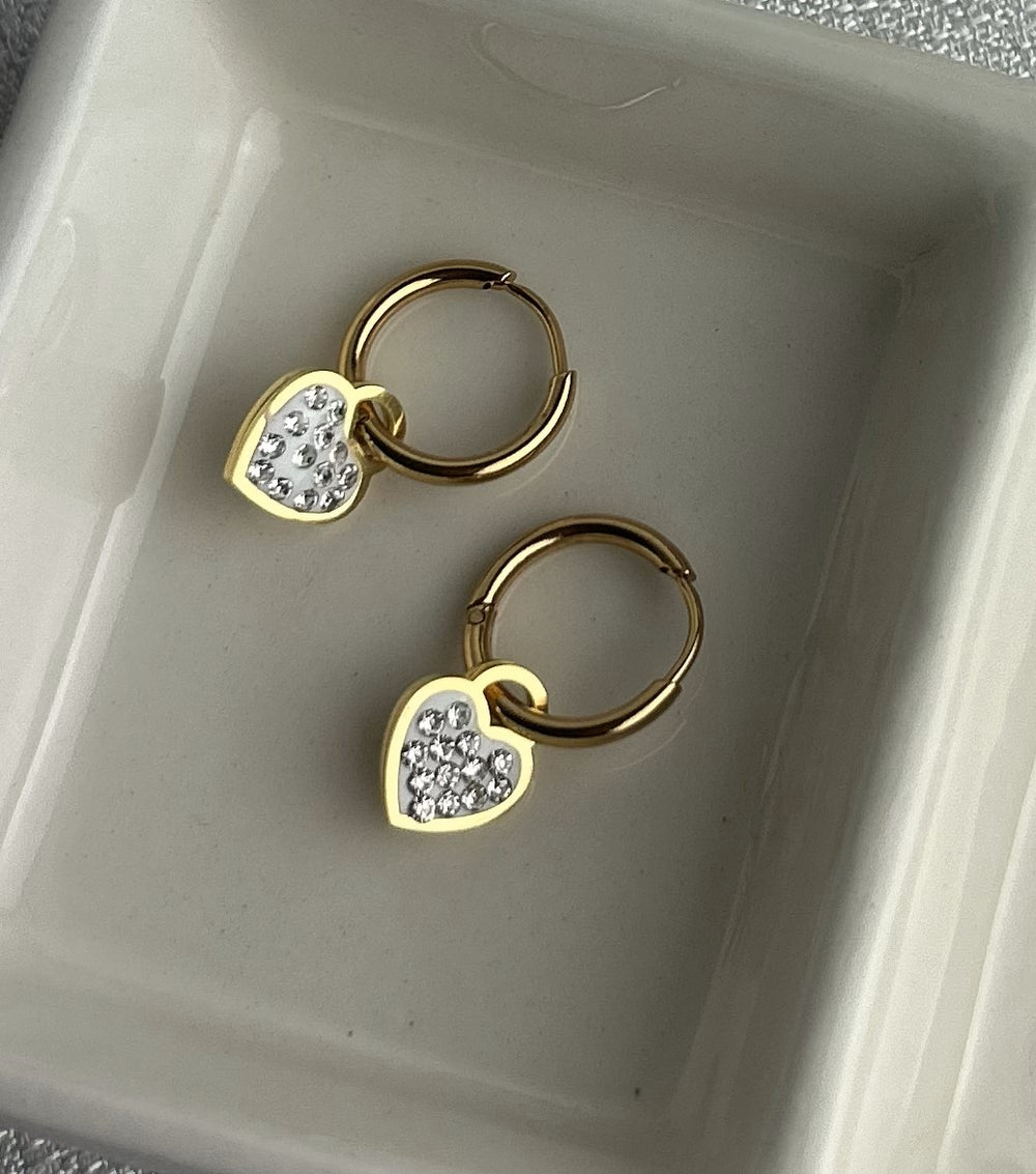 Aretes con Corazón - Oro