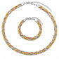 Conjunto de collar y barzalete tri-color