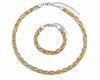 Conjunto de collar y barzalete tri-color